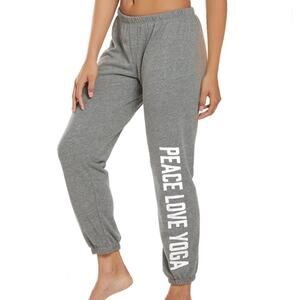 SPIRITUAL GANGSTER Gray ‘Peace Love Yoga’ Peace Perfect Sweatpants Women’s